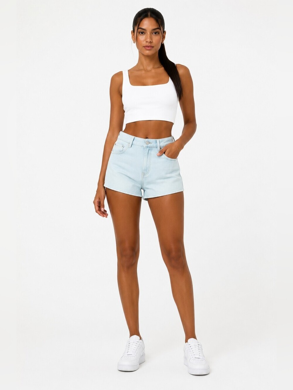Zara Light Wash Denim Shorts Women’s Size 10 High Rise 100% Cotton NWOT